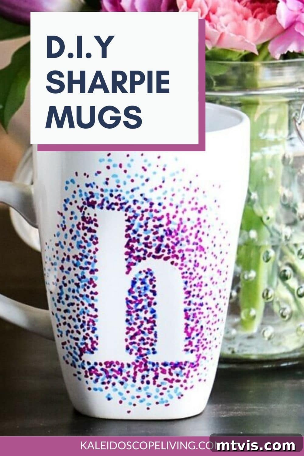 DIY Sharpie Mugs: Washable Art That Stays 2 DIY Sharpie Mug with Dotted Monogram