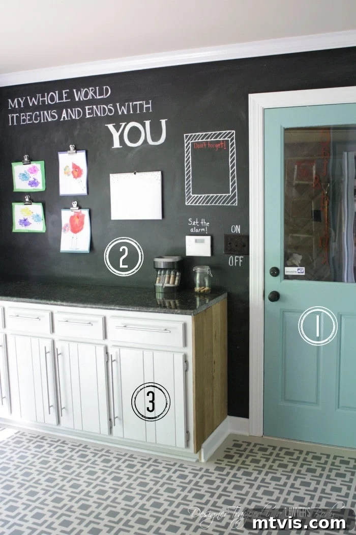 Full source list for a budget kitchen makeover, detailing paint colors, furniture, and decor.