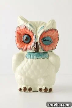 Anthropologie owl decor alternative for budget kitchen styling.