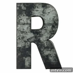 Galvanized metal letters alternative for custom kitchen typography art.