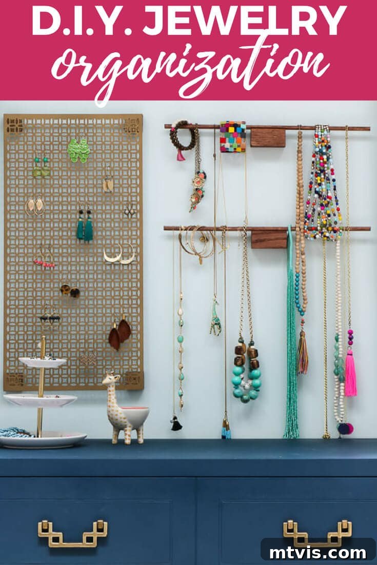 Sparkle and Store: DIY Jewelry Organizers for Every Piece 2 Stunning DIY hanging jewelry organizer showcasing necklaces and earrings