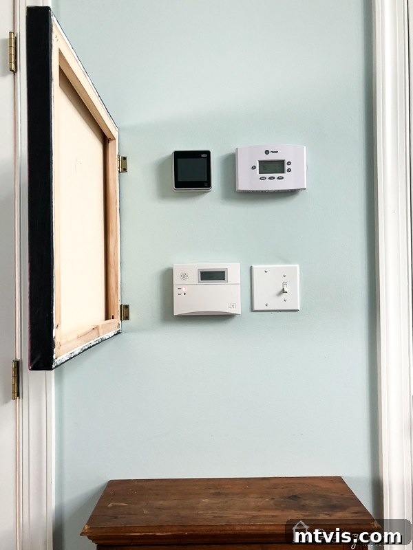 Effortless DIY Abstract Art Canvas 9 DIY abstract art covering thermostat discreetly
