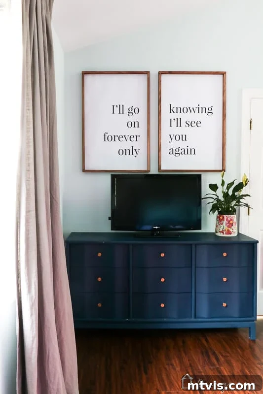 Our Blush and Indigo Sanctuary Unveiling 10 Detailed shot of the pink and navy master bedroom decor and accessories, emphasizing texture and color