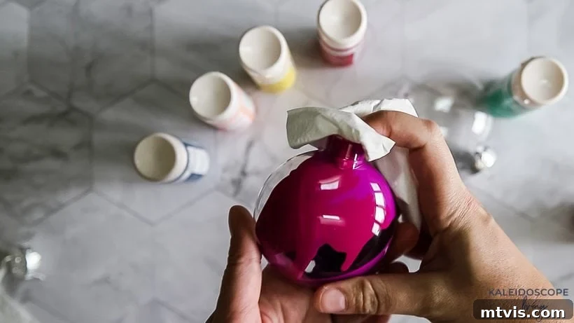 Bright and Simple Homemade Christmas Decorations 5 ornament with paint inside