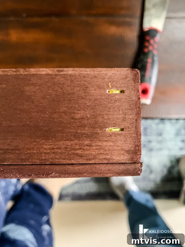 DIY Oversized Frames Stunning Decor Under $20 13 Before and after patching nail holes on DIY frame.