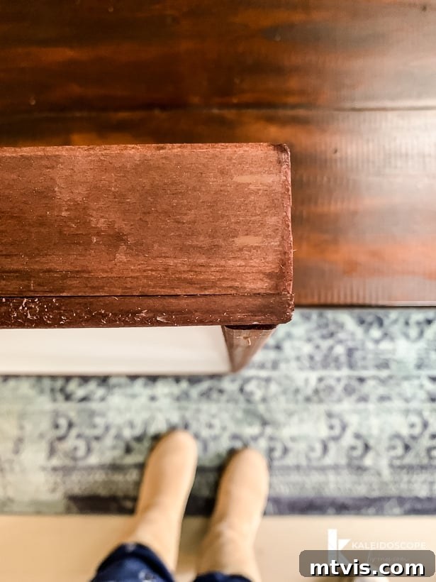 DIY Oversized Frames Stunning Decor Under $20 14 Before and after comparison of patched holes on a DIY picture frame.