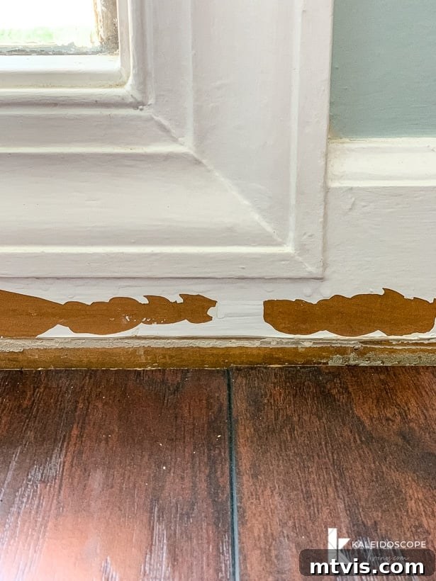 damaged baseboard molding