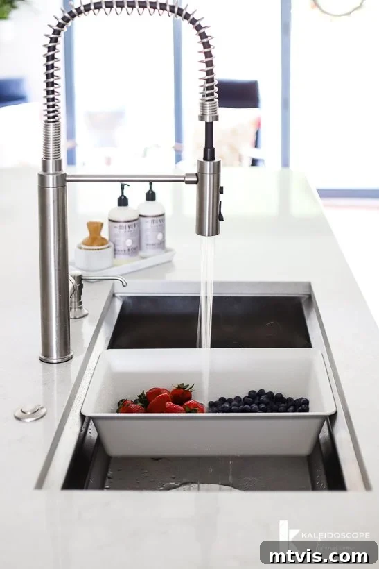Kohler Prolific sink with its versatile accessories in a modern kitchen setting
