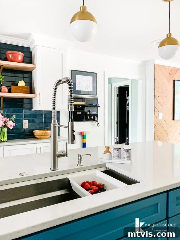command center in modern kitchen remodel, demonstrating functional organization