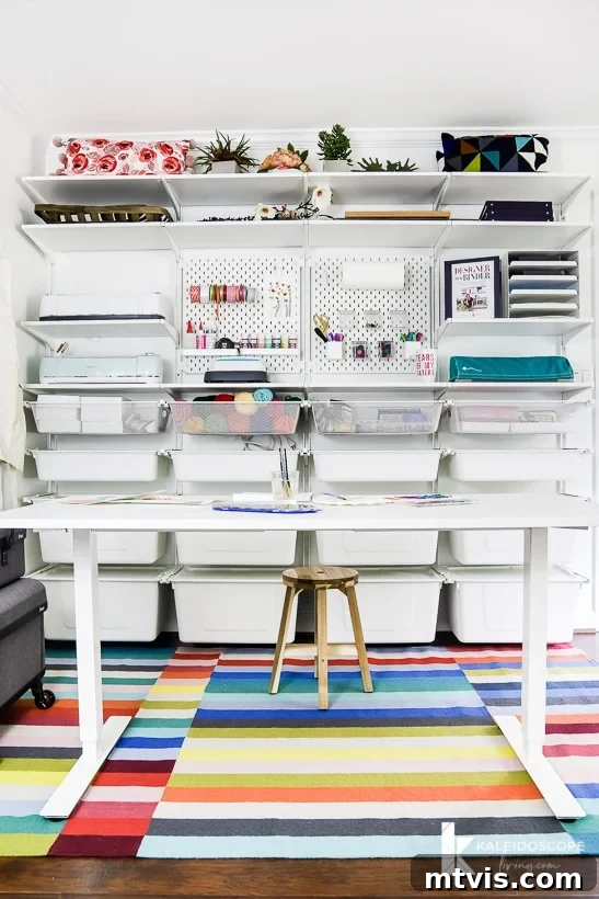 My New Home Office and Crafting Sanctuary Unveiled 13 Colorful craft room organization featuring IKEA Algot storage system