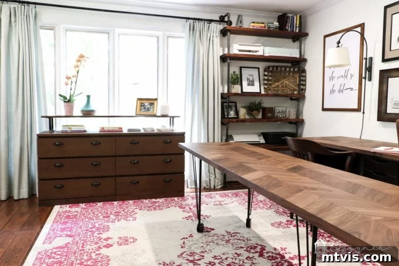 My New Home Office and Crafting Sanctuary Unveiled 5 Industrial-style home office before its vibrant transformation