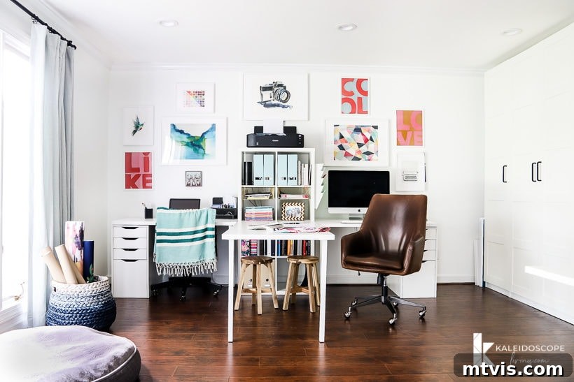 My New Home Office and Crafting Sanctuary Unveiled 7 Colorful home office with IKEA furniture, designed for two, budget-friendly