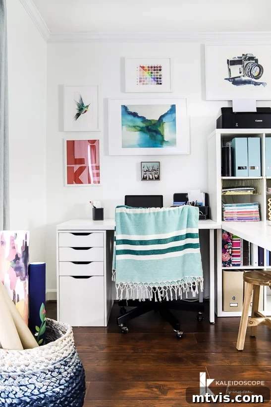 My New Home Office and Crafting Sanctuary Unveiled 9 Modern and chic home office with IKEA white furniture and colorful accents