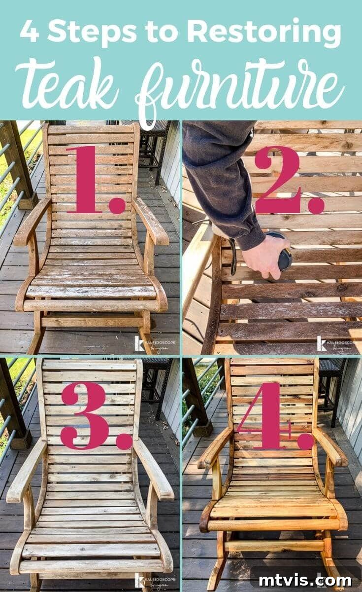 Revitalize Your Teak: A 4-Step Guide 2 Before and After: Teak furniture restoration process