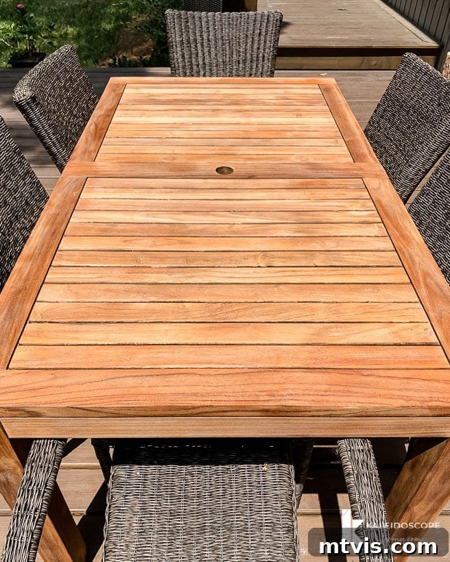 Revitalize Your Teak: A 4-Step Guide 15 Outdoor teak table after professional restoration