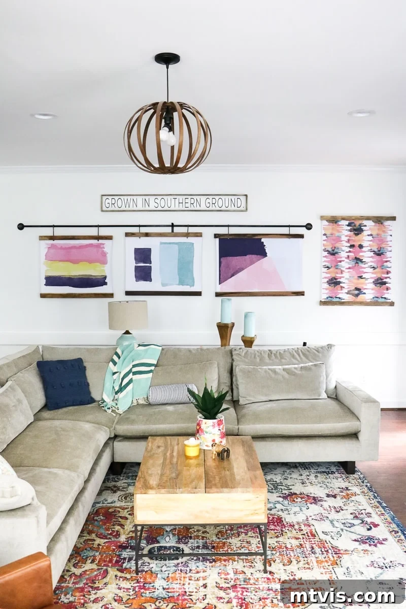 5 Room Transformations Under 100 Dollars, Including Free Options 3 Decluttered art display system sold for profit, demonstrating budget-friendly home updates and how to make money from old items.