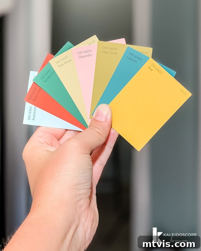 Bright DIY Memory Wall 6 Modern colorful paint palette used for DIY gallery wall