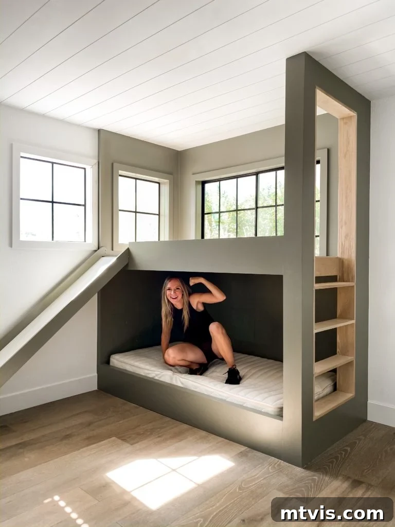 Build Your Dream Bunk Bed: 17 Inspiring DIY Plans 4 DIY built-in bunk beds with slide