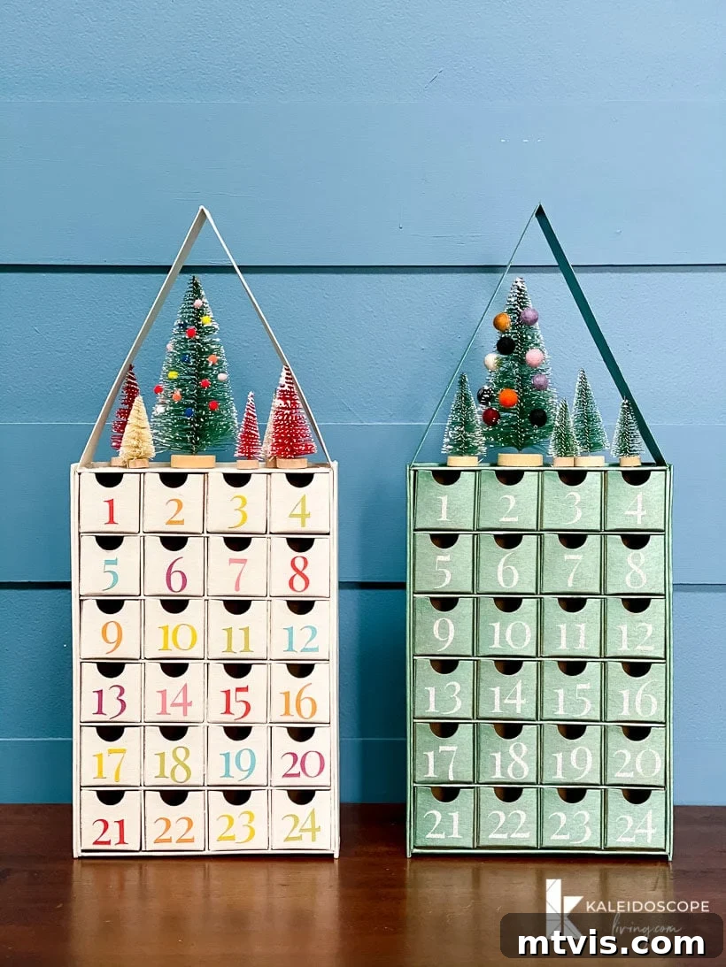 Magical Advent Calendar and Countdown Ideas for Christmas 3 A vibrant display of various homemade Advent calendars for children, showcasing different shapes, colors, and interactive elements, designed to build excitement for Christmas.