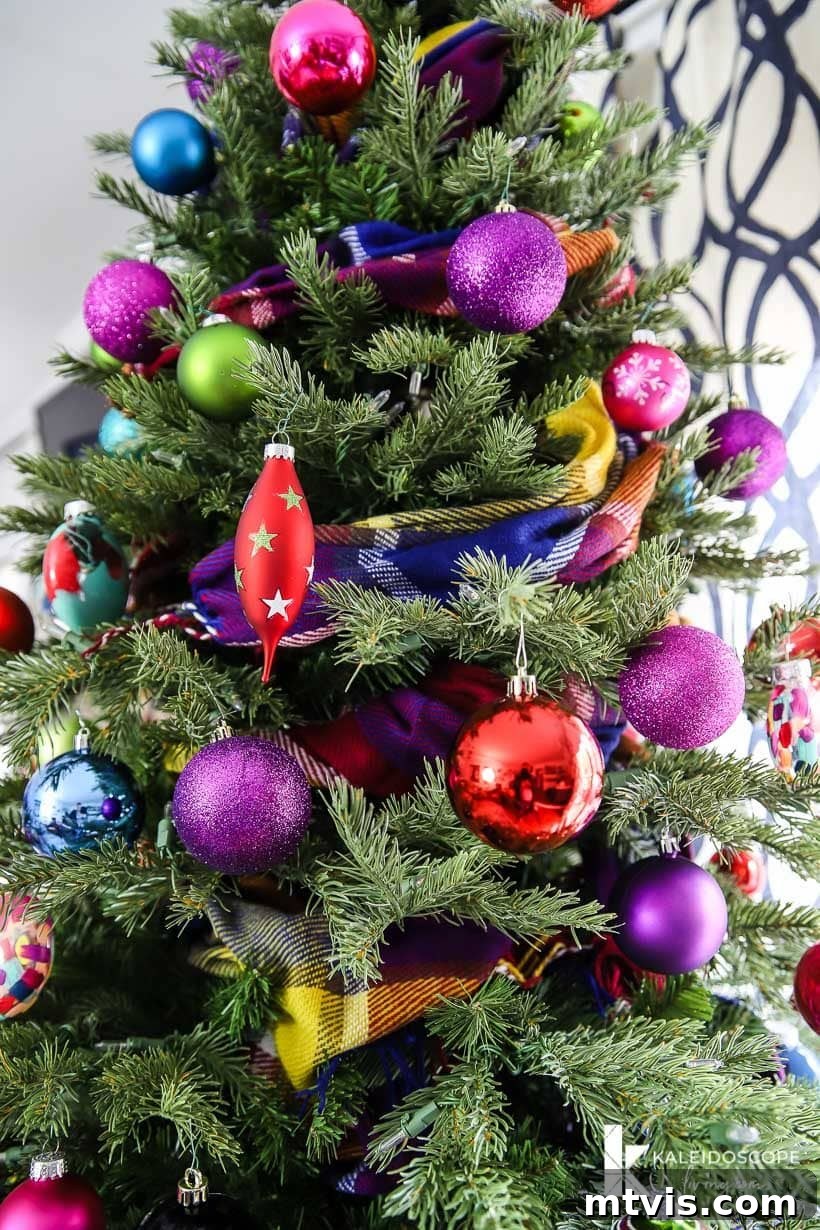 Radiant Yuletide Splendor 3 Christmas tree with colorful ornaments