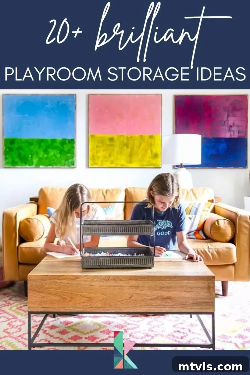 Transform Your Playroom: Simple Storage for a Clutter-Free Zone 2 A beautifully organized playroom featuring a colorful rug, storage cabinets, and a basket of toys, showcasing effective playroom storage ideas.