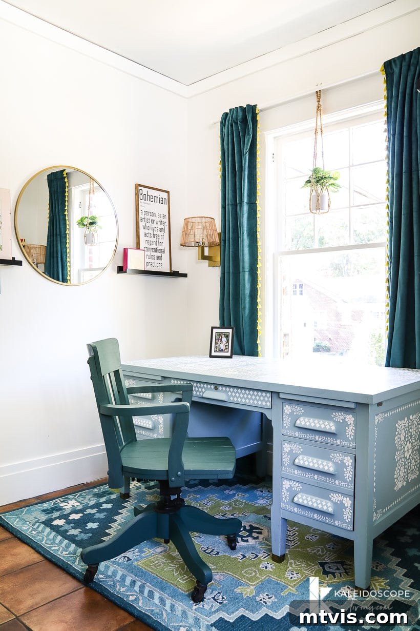 Thea Workspace Transformed 7 Vibrant and functional home office after budget makeover