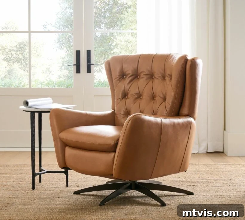 Sink Into Luxury: Recliners Where Style Meets Supreme Comfort 13 tufted wingback leather recliner chair