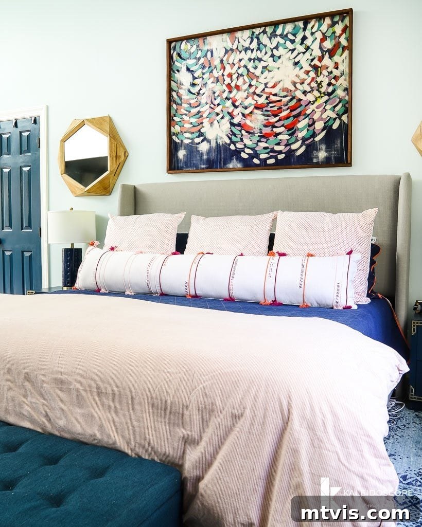 Our Home's Canvas of Color 5 colorful wall art in master bedroom
