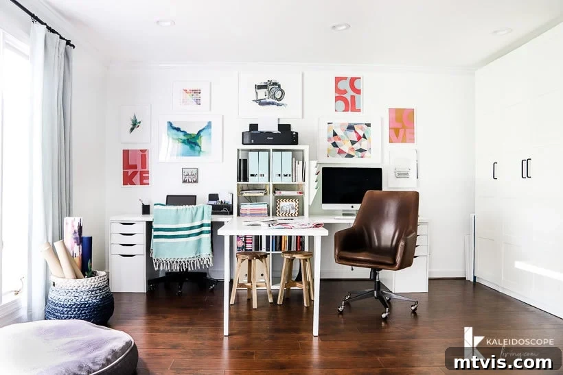 A Stunning Revelation 4 Tasha Agruso's bright home office, showing its central location within the house and the potential for family interruptions