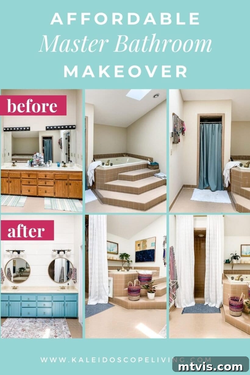 Master Bathroom Remodel on a Budget The Big Reveal 2 affordable master bathroom makeover - A stunningly transformed master bathroom showcasing modern design and budget-friendly updates.