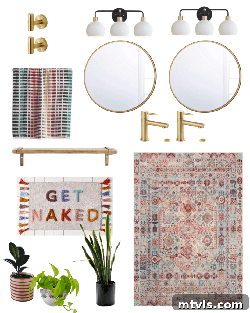 Master Bathroom Remodel on a Budget The Big Reveal 8 mood board for master bathroom remodel - A design mood board featuring colors, textures, and decor items planned for the master bathroom remodel.