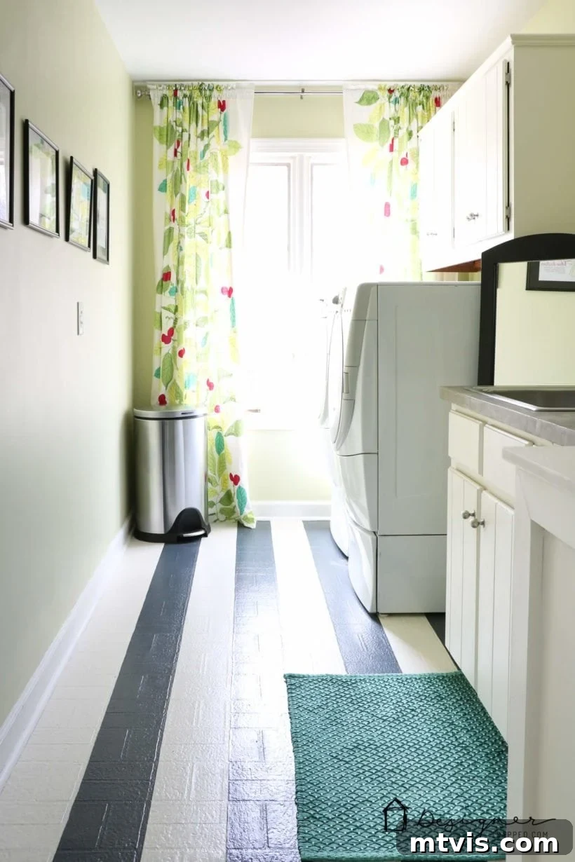 The Vibrant Laundry Room Transformation 3 laundry room makeover with painted floor