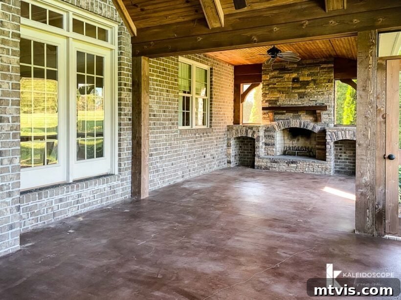 Our New House: The Blank Canvas Tour Part 1 19 Cozy screened-in porch with a fireplace, ideal for year-round enjoyment