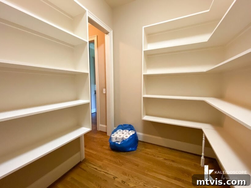 Our New House: The Blank Canvas Tour Part 1 22 Large walk-in pantry with ample shelving, ready for organization