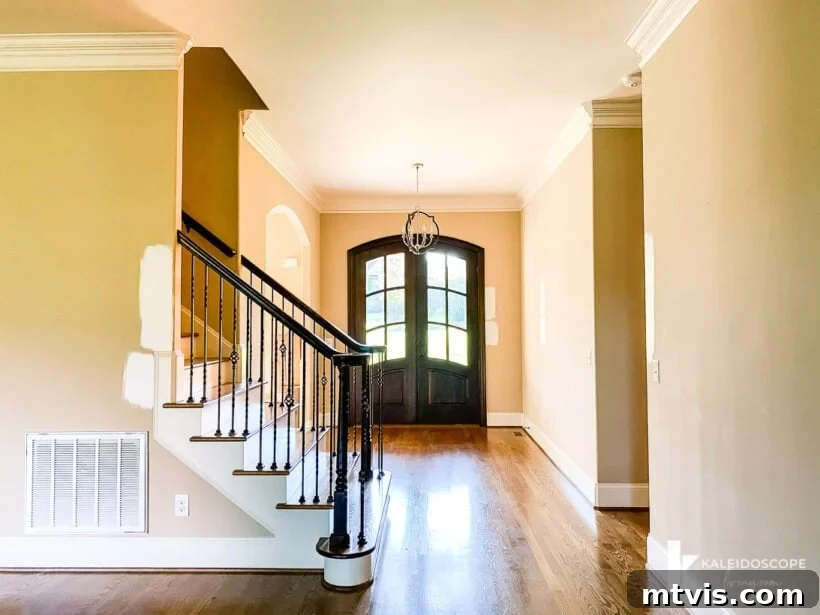 Our New House: The Blank Canvas Tour Part 1 5 Entryway featuring a grand stairwell and elegant double front doors