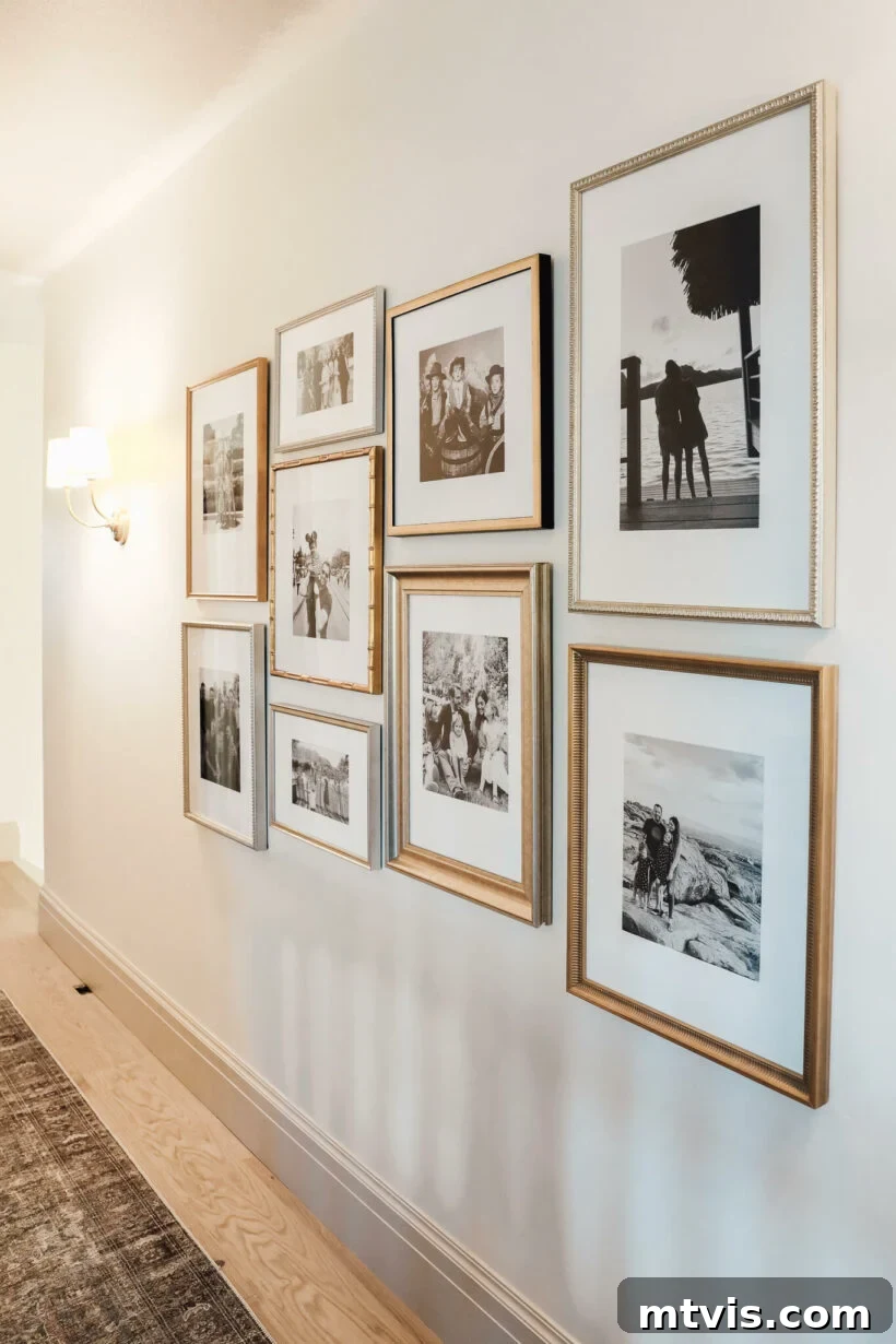 Stunning Family Photo Wall Ideas 7 Mixed metals family picture gallery