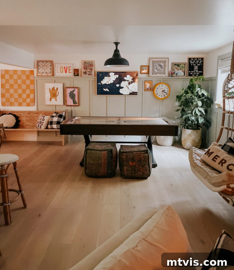 Designing the Ultimate Family Hub: Stylish Bonus Room Concepts 5 basement family bonus room with air hockey table