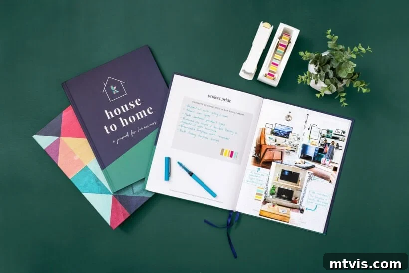 Master Your Home: The Ultimate Homeowner's Journal 2 A beautifully designed homeowner's journal titled 'House to Home' perfect for documenting memories