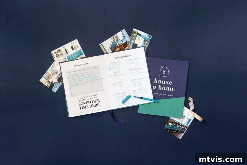 Master Your Home: The Ultimate Homeowner's Journal 8 A page in the homeowner's journal for writing a goodbye letter to a house and reflecting on memories