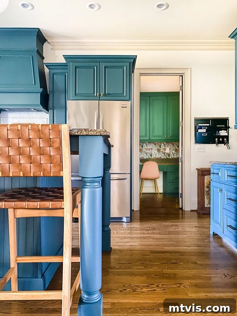 Our Jaw-Dropping Kitchen Reno - Done on a Dime! 8 blue DIY painted kitchen cabinets
