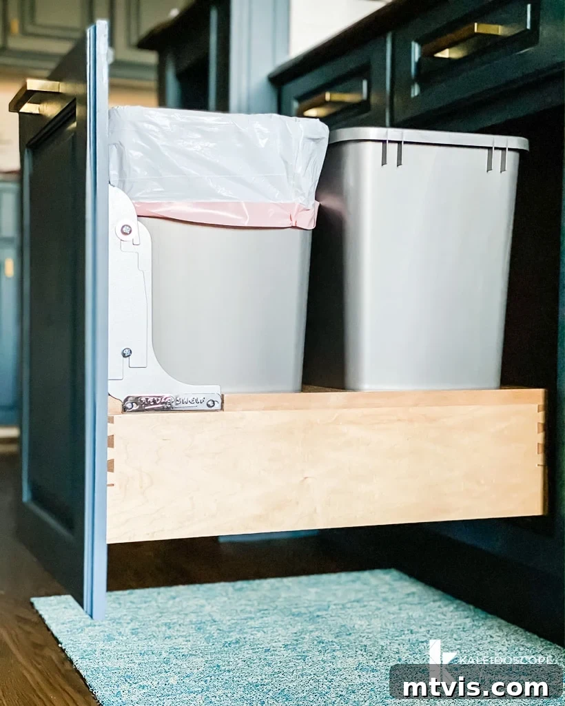 Our Jaw-Dropping Kitchen Reno - Done on a Dime! 13 Rev-a-shelf trash can pull out with rev-a-motion