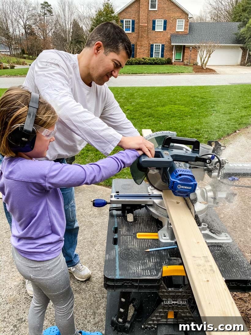 Completing Home Projects on a Hectic Schedule 10 father and daughter using saw together