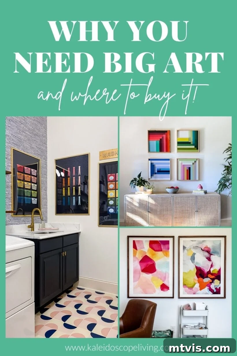Transform Your Space: The Ultimate Guide to Large Wall Art 2 A large, vibrant abstract painting serving as a focal point in a modern living space.