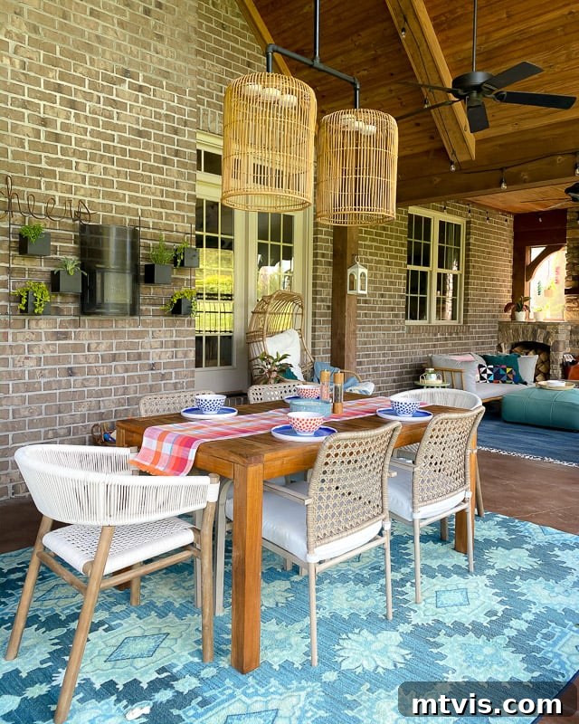 Outdoor Oasis: Screened Porch Tour & Decor Tips 3 Spacious screened-in porch designed with multiple functional zones for dining and relaxation.