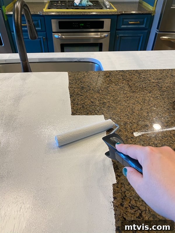 Paint Your Countertops Like a Pro: Essential Tips for a Flawless Finish 10 painting granite countertops by Tasha Agruso of Kaleidoscope Living