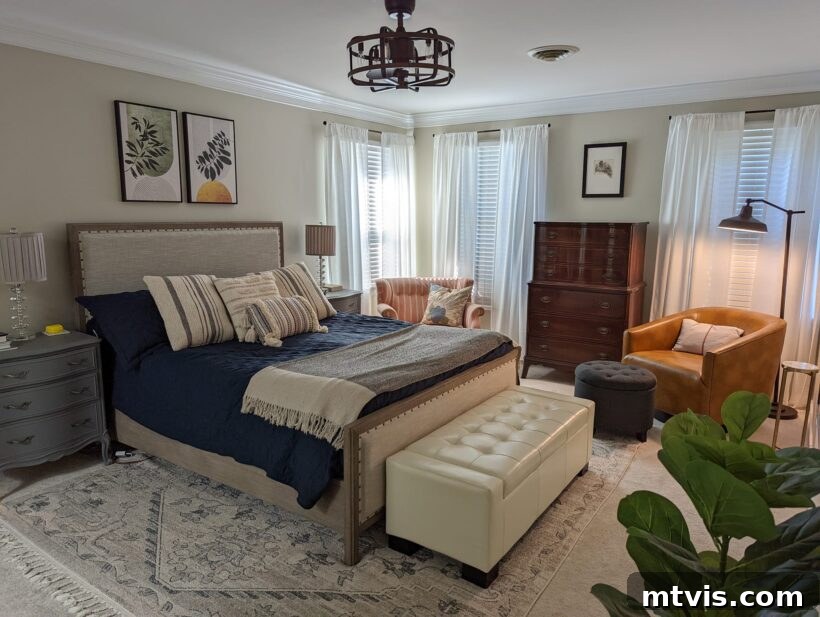 Designer in a Binder: Customer Success Stories 15 After photo of Whitney's cozy bedroom with new decor and textiles