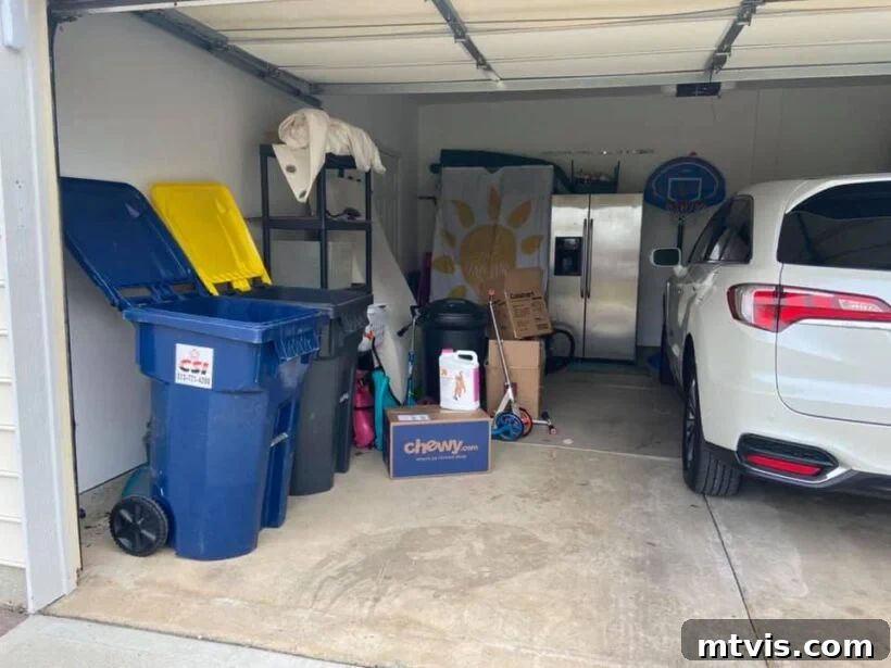 Designer in a Binder: Customer Success Stories 22 Before photo of Tonya's cluttered garage