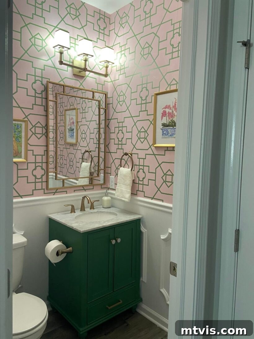 Designer in a Binder: Customer Success Stories 45 After photo of Brandy's bold and colorful half-bathroom