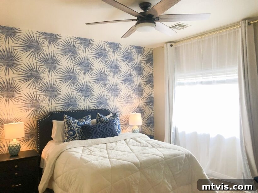 Designer in a Binder: Customer Success Stories 47 After photo of Christina's bedroom with stunning wallpaper