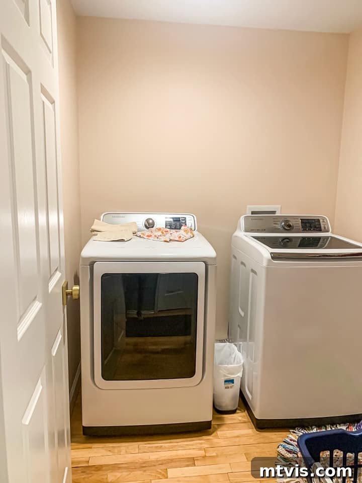 Designer in a Binder: Customer Success Stories 50 Before photo of Tracy's plain laundry room